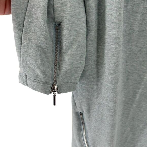 H By Halston Tunic Top 3/4 Sleeves Light Green Womens L Zipper Detail Round Neck - Picture 5 of 7